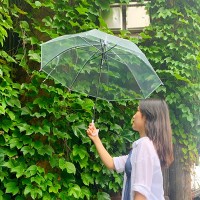 feherlo Transparent Umbrella - Clear Dome Umbrella with Sturdy Frame, Windproof & Waterproof Design for Maximum Visibility and Protection in Rain